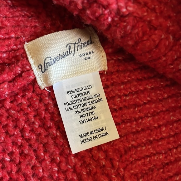 Universal Thread Red Ribbed Knitted Snood Scarf - OSFM - Picture 2 of 3